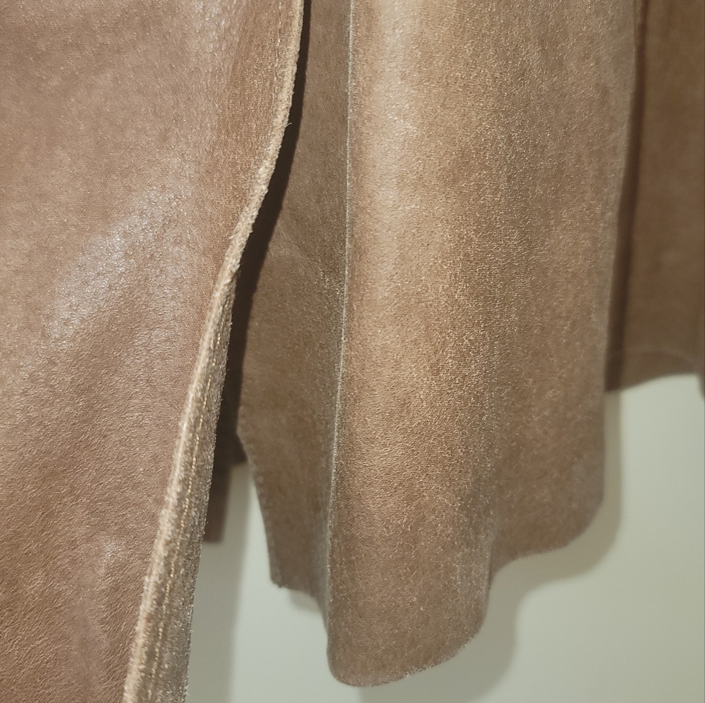 NWOT New York & Company Brown Distressed Genuine Leather Blazer Jacket Coat - Picture 10 of 12